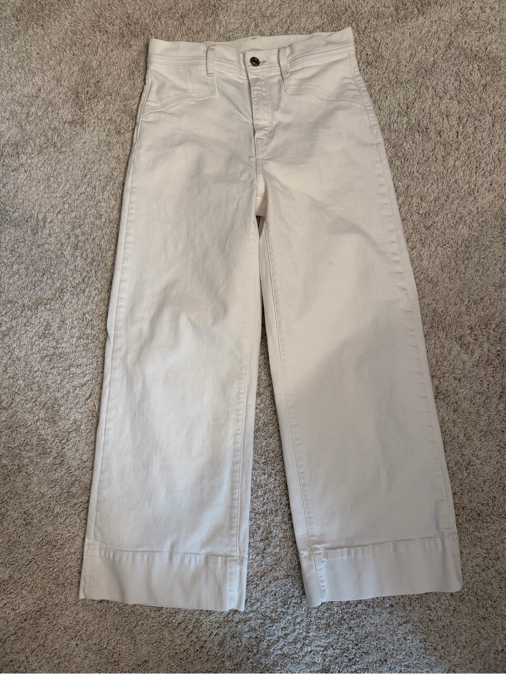 Gap White Ecru Denim Sky Rise Wide Leg Jeans size 27/4P